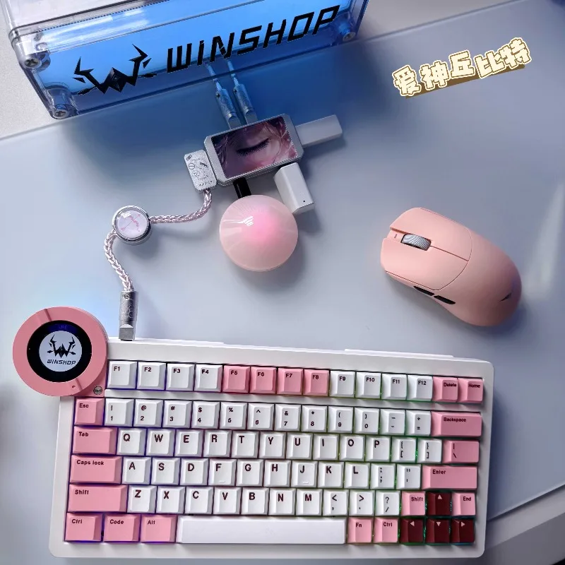 AngryMiao WINSHOP 4ポート フル8Kゲーミングケーブル ピンク 键盘侠× WinShop 8K 高性能电竞航插线– Toronto KeyboardMan