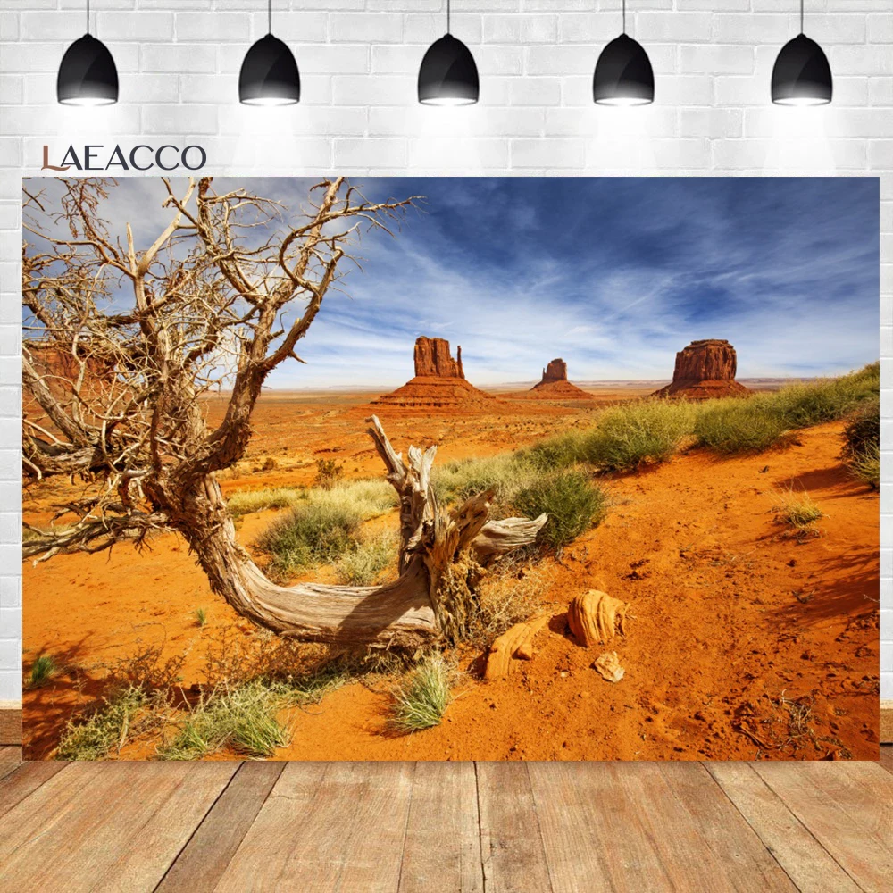 Laeacco Western Desert Dead Wood Natural Landscape Room Decor Portrait Backdrop Photographic Photo Background For Photo Studio