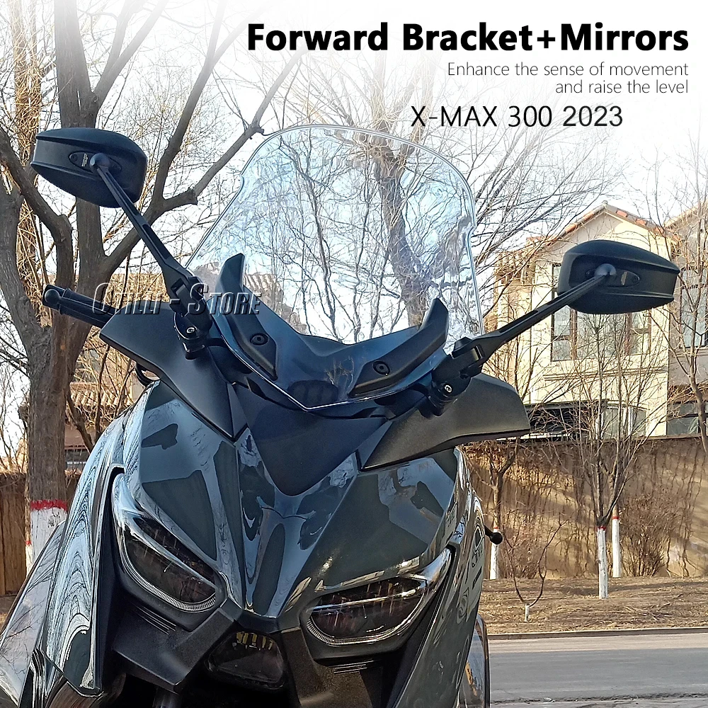 New XMAX300 Motorcycle Forward Moving Bracket Kit Side Rearview Holder Adapter For Yamaha X-MAX300 XMAX 300 X-MAX 300 2023