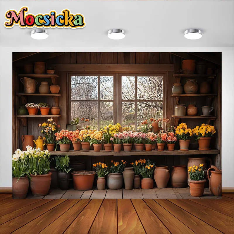 Mocsicka-Arrière-Plan de Photographie, Guirxiété de Fleurs de Printemps, Décoration de Jardin, Arrière-Plan de Mariage pour Nouveau-Né, Portrait de Couple de Femmes Enceintes