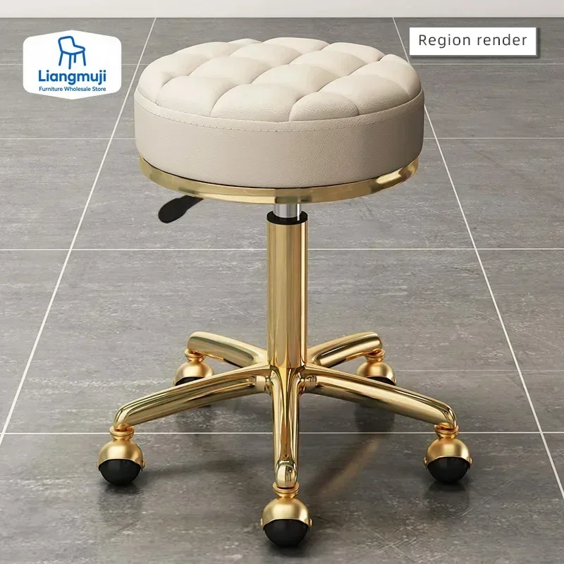 

Fashion Swivel Stool Barber Shop Hair Bench Golden Hairdressing Chair Massage Clinic Office Home Seat Cadeira Salon Furniture