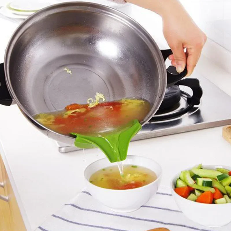 Kitchen Funnel with Anti-Splash Edge and Liquid Streamer Spout  Anti-Spill Pouring Tool Kitchen Tools Accessories