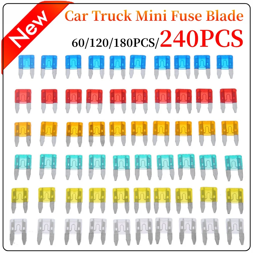 60 stücke Auto Auto LKW Mini Sicherungs blatt 5a 10a 15a 20a 25a 30a Mixed Set Kit Sicherungs satz Sortiment Autos Sicherheits klinge Sicherungen Zubehör
