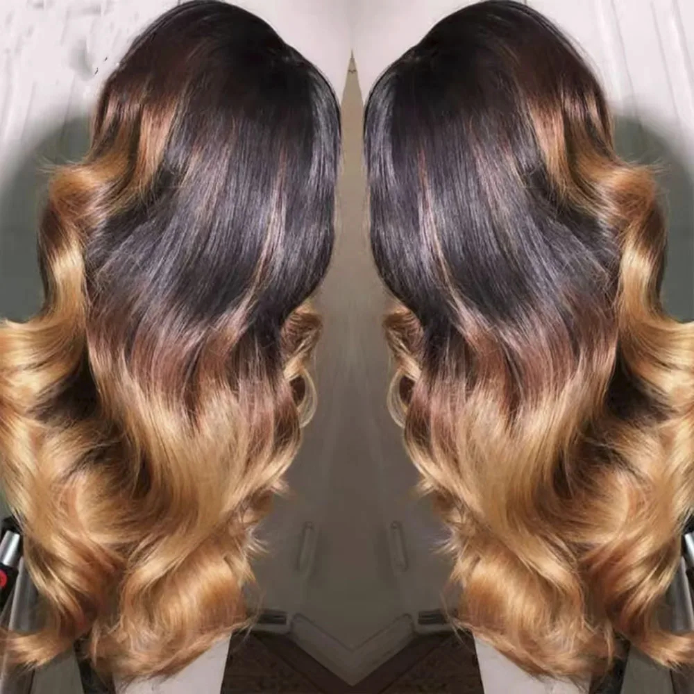 Body Wave 13x4 Lace Front Ombre Wig Human Hair Wig For Women Brazilian Blonde 1b/4/27/30 Lace Frontal Wig On Sale Clearance