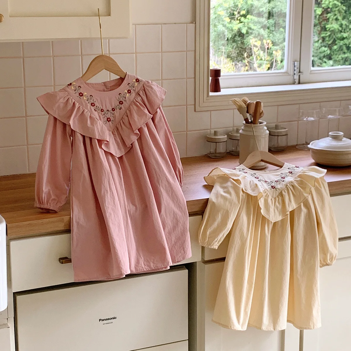 

Детское платье для маленьких девочек, платье с круглым вырезом и длинными рукавами и цветочным принтом для маленьких девочек, детское платье принцессы из чистого хлопка для девочек