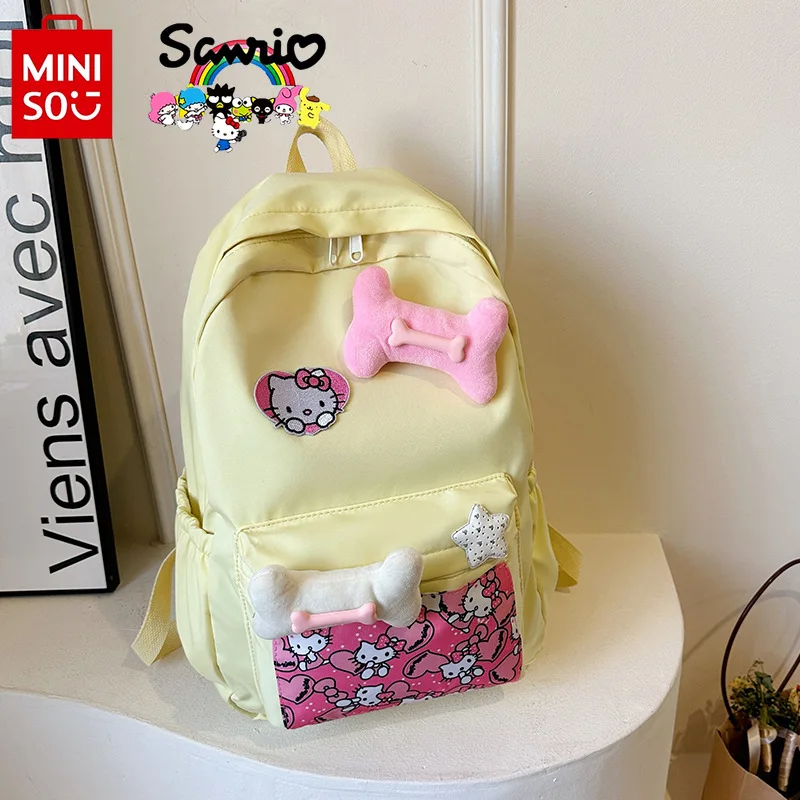 

MINISO 2024 New Women's Backpack Fashionable and High Quality Girls' Backpack Small and Fresh Large Capacity Student Backpack