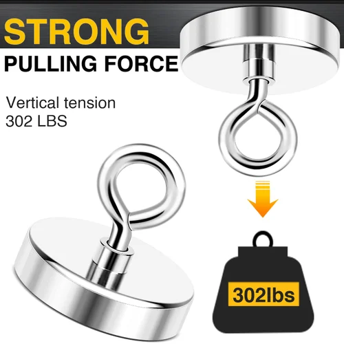 Imagen 2 del producto Imanes de pesca de neodimio súper fuertes, ganchos, imanes de salvamento, imán de neodimio N52, potente imán de neodimio para pesca