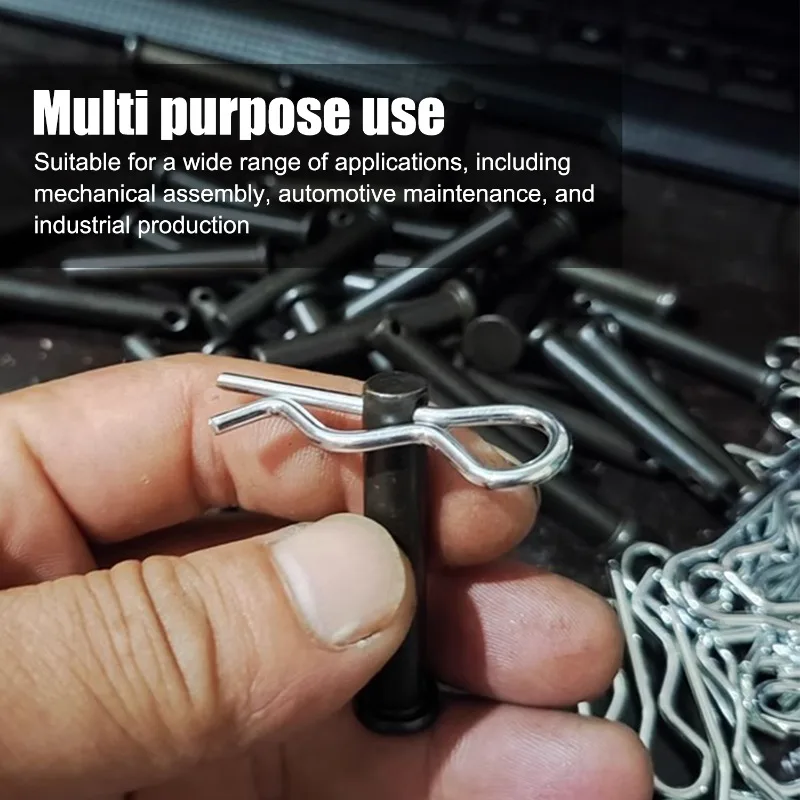 200/100x 스틸 R 타입 코터 핀 클립 재사용 가능 헤비 듀티 스프링 고정 와이어 헤어핀 자동차 패스너 하드웨어 분류 키트