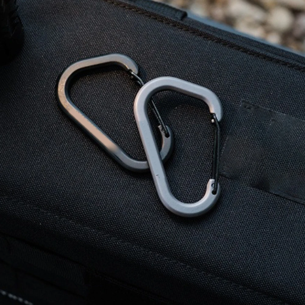 Camping Accessory D-shaped Carabiner DIY Projects Hiking Gear Stainless Steel Locking Mechanism Secure Locking Carabiner Tool
