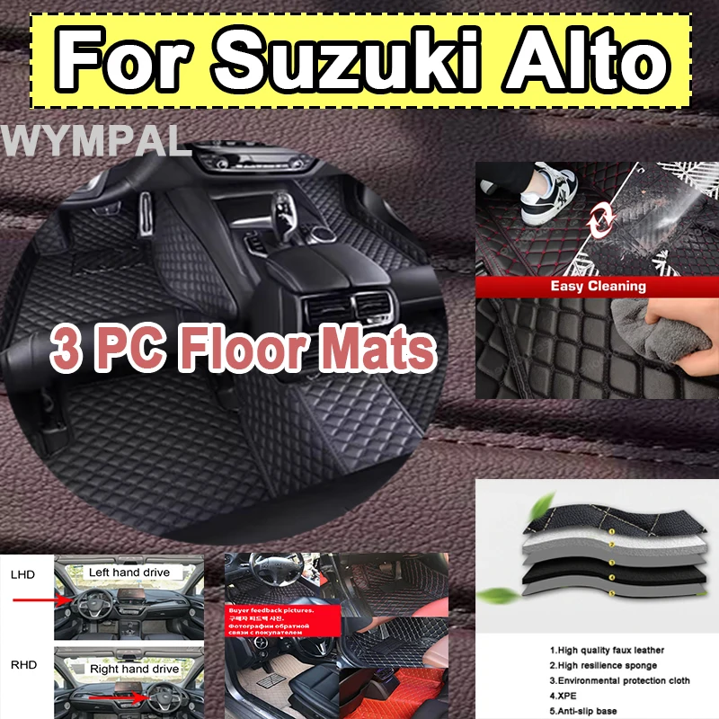 Tapete de carro de luxo para suzuki alto ha36s 2015 ~ 2021 tapete de couro tapete automotivo anti-sujeira tapete acessórios do carro