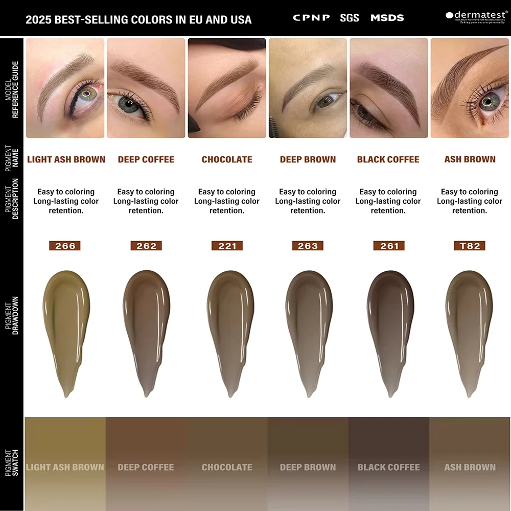 

FAMISOO 12 Best selling color 5ML Permanent Makeup Pigment Tattoo Lips Tattoo ink Eyebrows Eyeliner Pigment Microblading Pigment