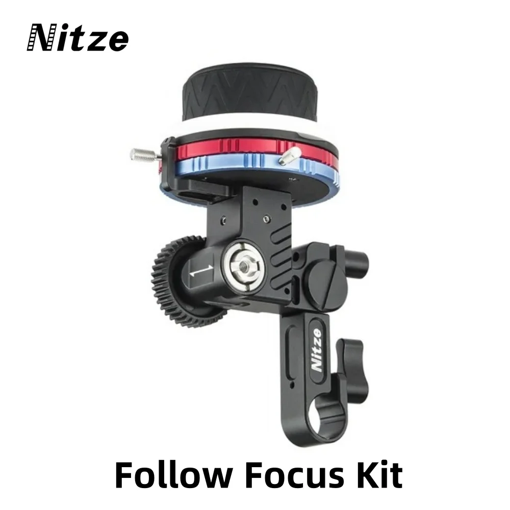 

Nitze Follow Focus Kit MF15C with Drive Gears Marking Disks Gear Ring Belt 15mm Rod and Rod Clamp 360° Infinity Zoom