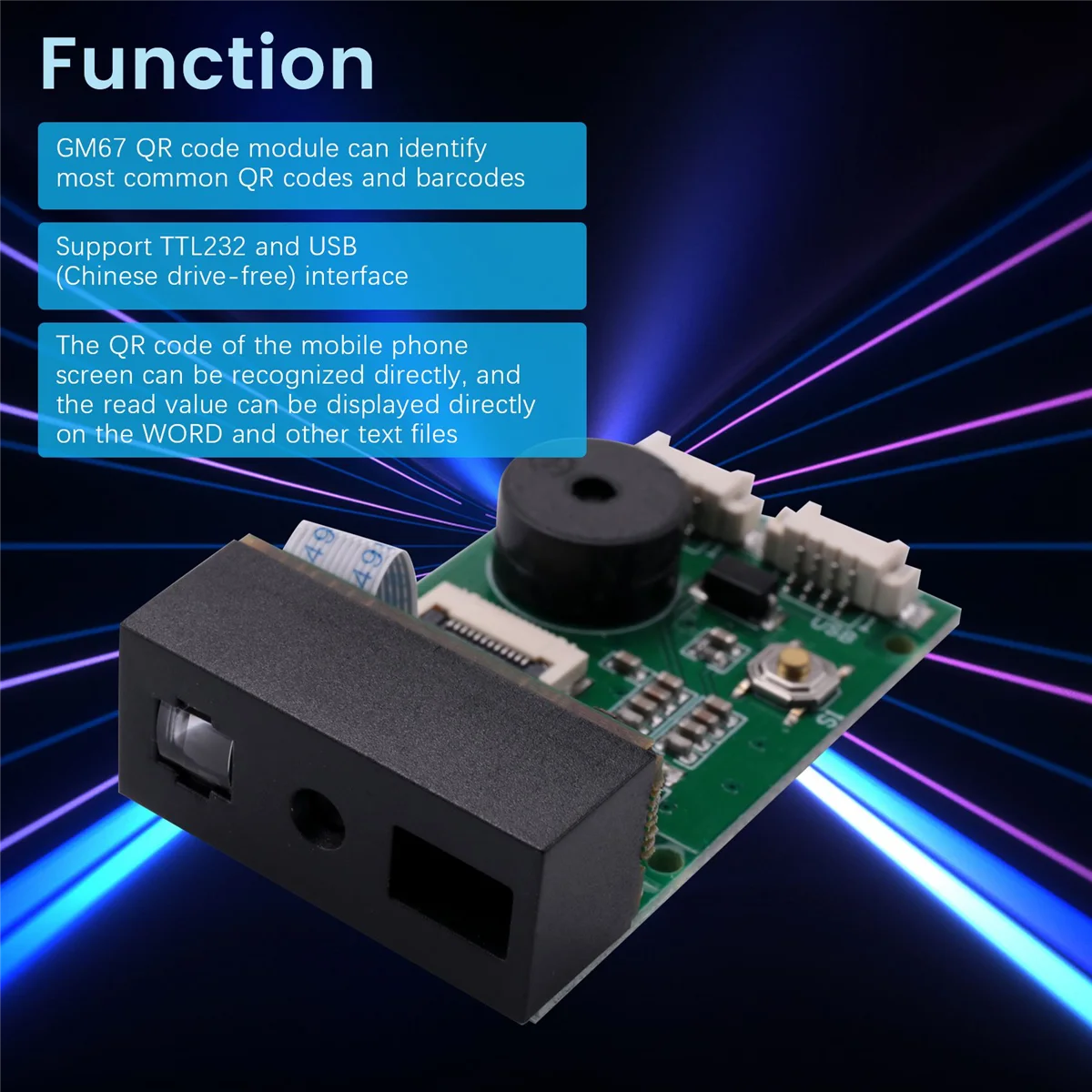 

Усовершенствованный GM67 1D/2D USB UART сканер штрих-кода Считыватель модуля сканера QR-кода