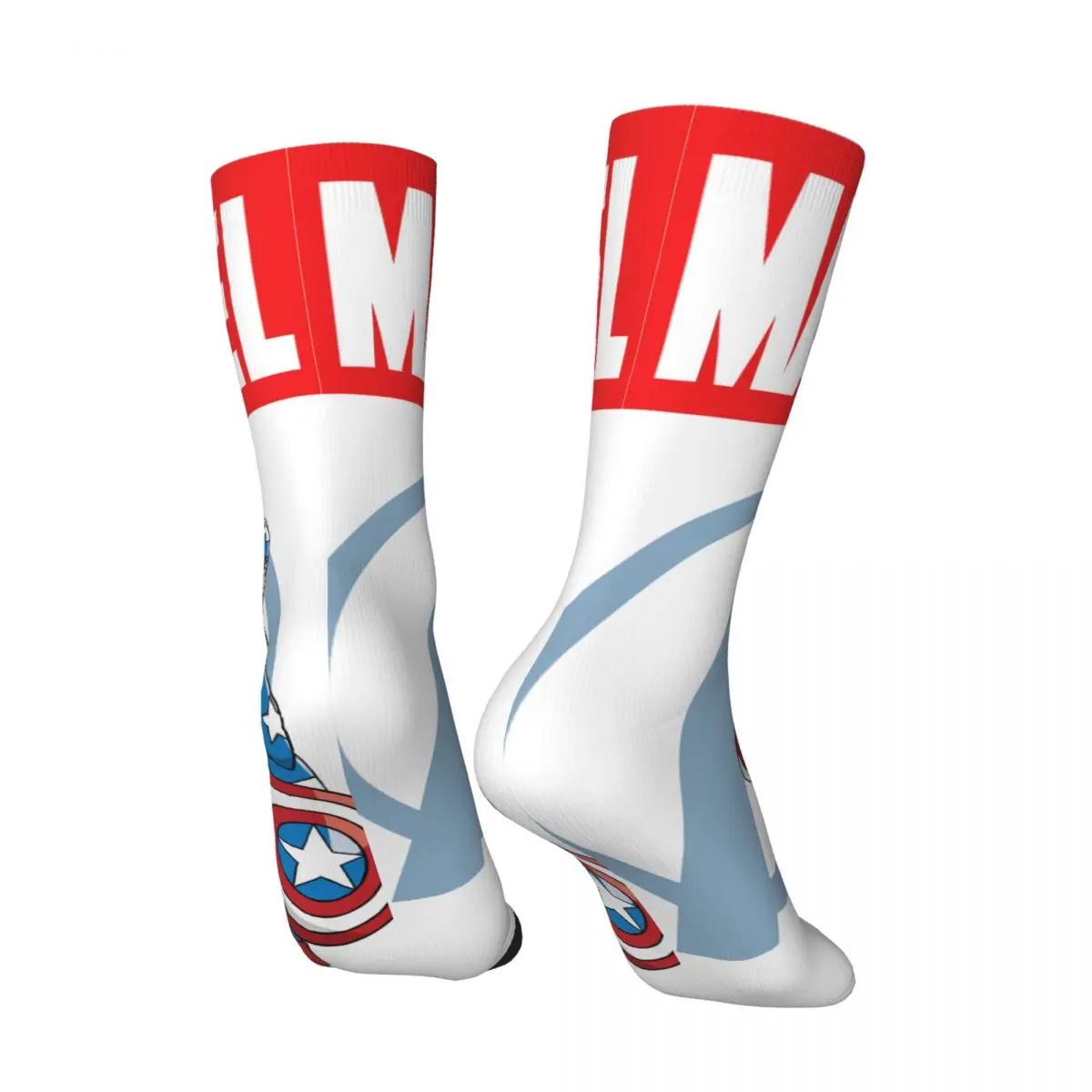 Hip Hop Retro Hot Selling Marvel Crazy Men\'s compression Socks Unisex Captain America Street Style Seamless Printed Funny