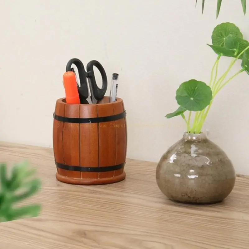 

2 Pieces/Set Wooden Pen Storage Box Multifunctional Desk Pen Holder