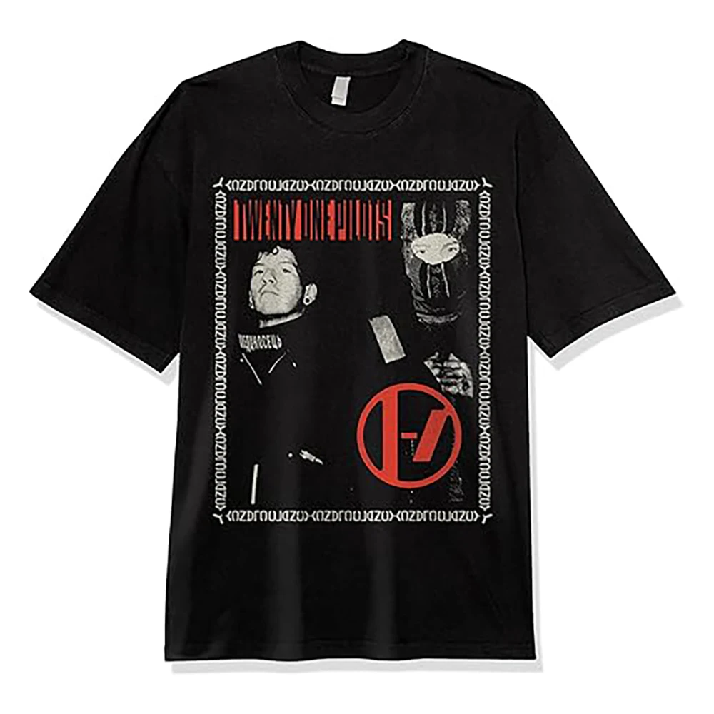 Twenty One Pilots enmarcado en ropa Premium, camiseta teñida, ropa de calle, camisetas de algodón a la moda para hombre 01336