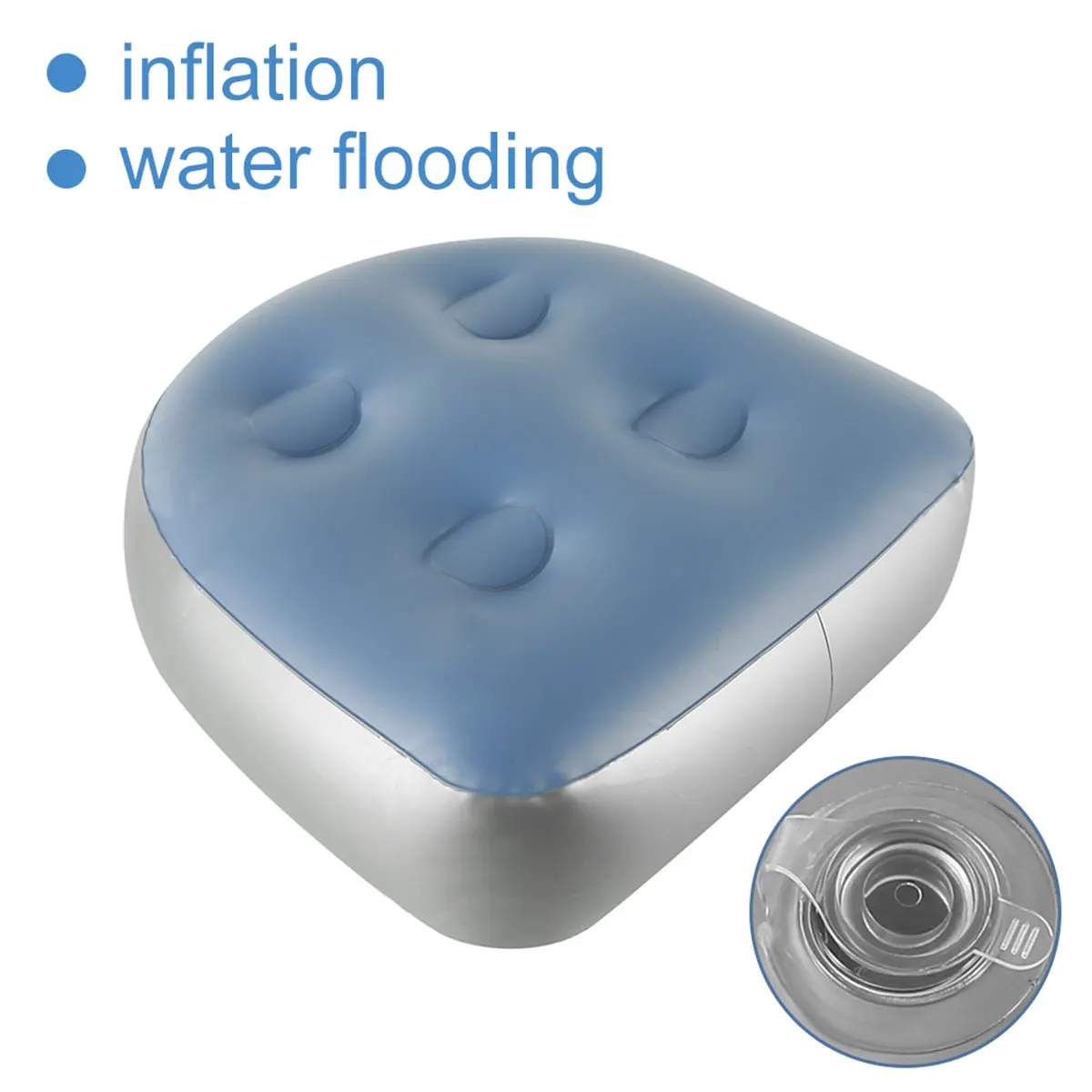 Asiento elevador para bañera de hidromasaje, cojín para Spa y bañera de hidromasaje, cojín para asiento elevador, almohadilla para Spa para baño, inflable y relleno de agua, doble propósito