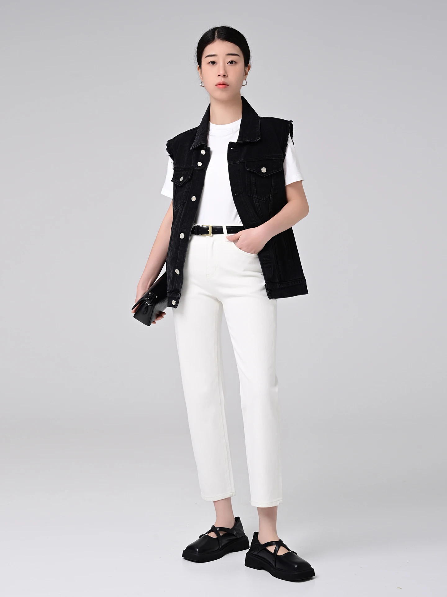 

Белые женские джинсы с высокой талией, прямые, эластичные, облегающие, укороченные, весенние, новые, универсальные, с эффектом похудения, повседневные джинсы I NdN