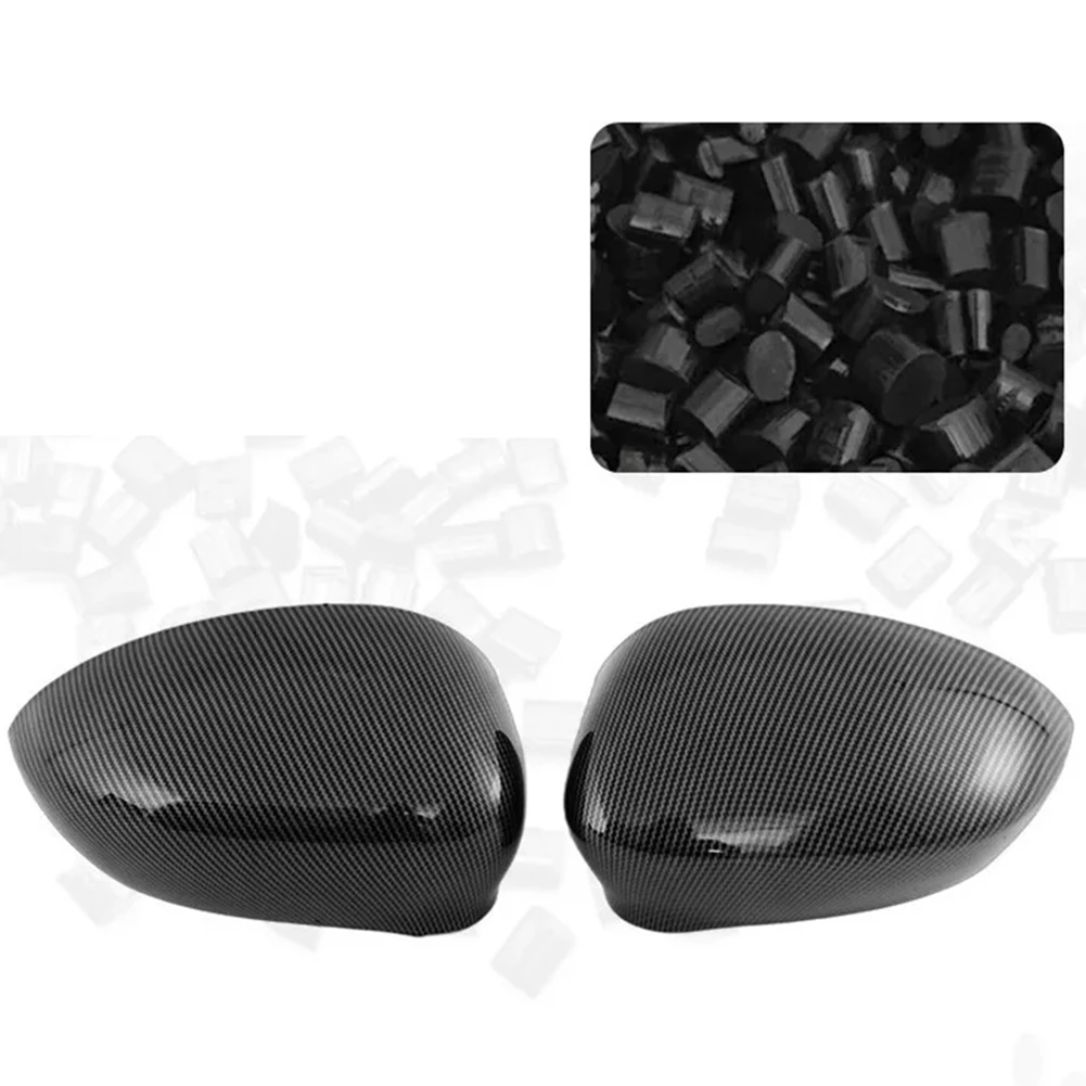 Pair of Weatherproof Side View Mirrors Cover in Carbon Fiber Style for Your For Fiat Model Years of 2007 to Present