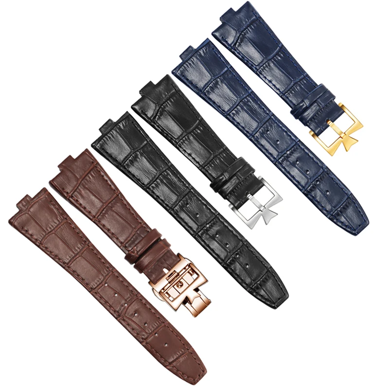 YOPO VC Genuine Leather Watchband Suitable For OVERSEAS Series 4500V 5500V P47040 Butterfly Watch Chain 25mm