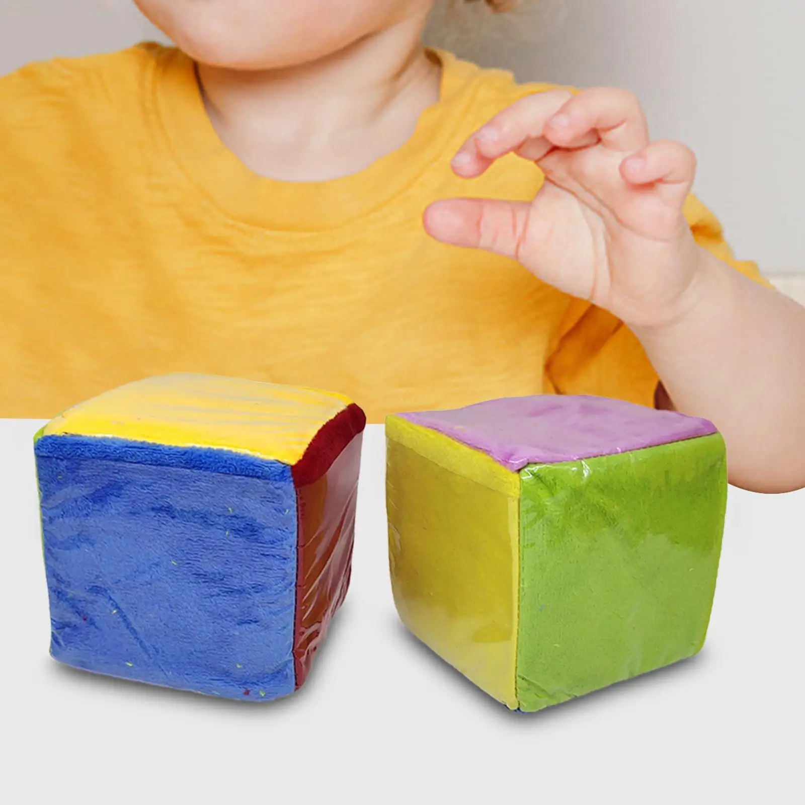 2x Foam Learning Dice with Clear Pockets Multicolor Game Dice Soft Foam Cubes Playing Teaching for Toddlers Baby Kids