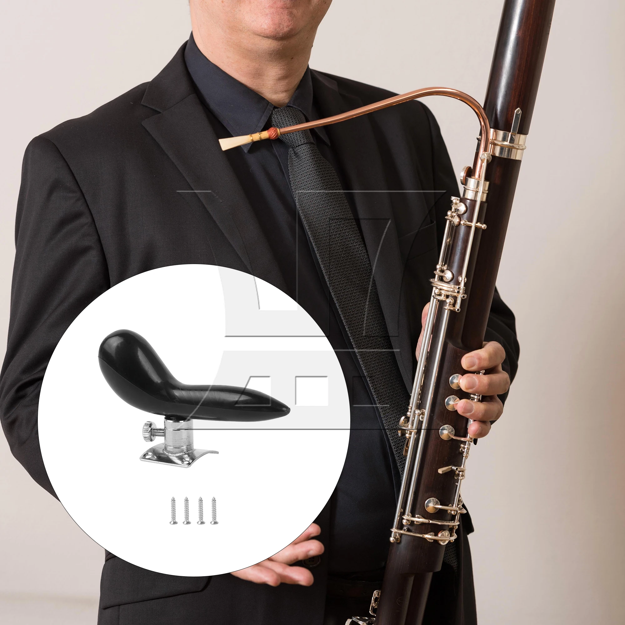 

Yibuy шт. держатель для фагота, ручное седло, черное, 2,75x0,63 дюйма с винтами