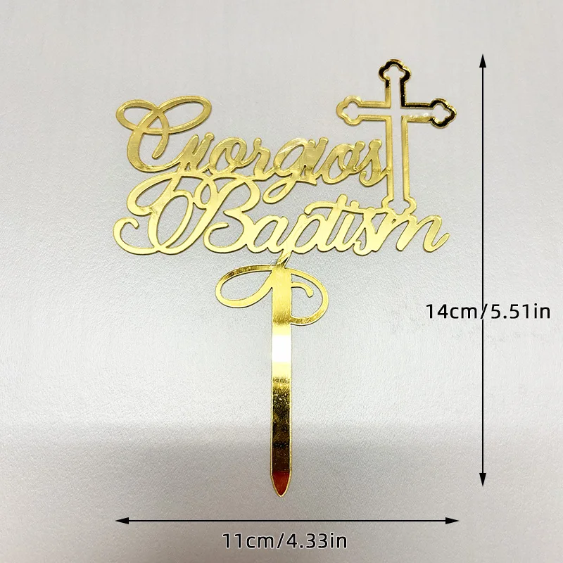 1/5 Stück Goldenes Kreuz & Taube Kuchendeckel Heilige Kommunion Dekor, Taufe Partyzubehör, Erstkommunion Kucheneinsatz Babyparty – Detail 23
