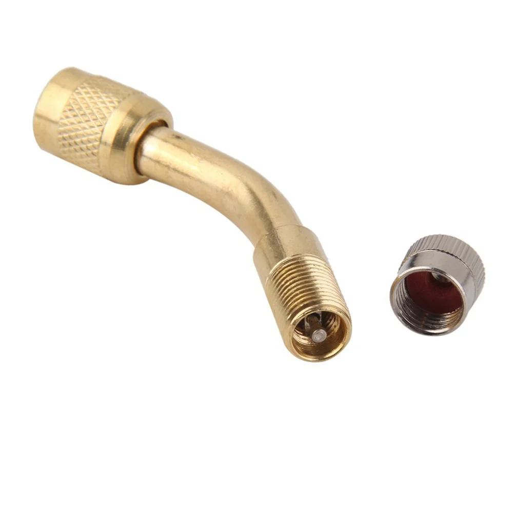 

135 Degree Copper Tyre Adaptor for Car Motorcycle Bicycle Monocycle Valve Stem Extender Extension Golden