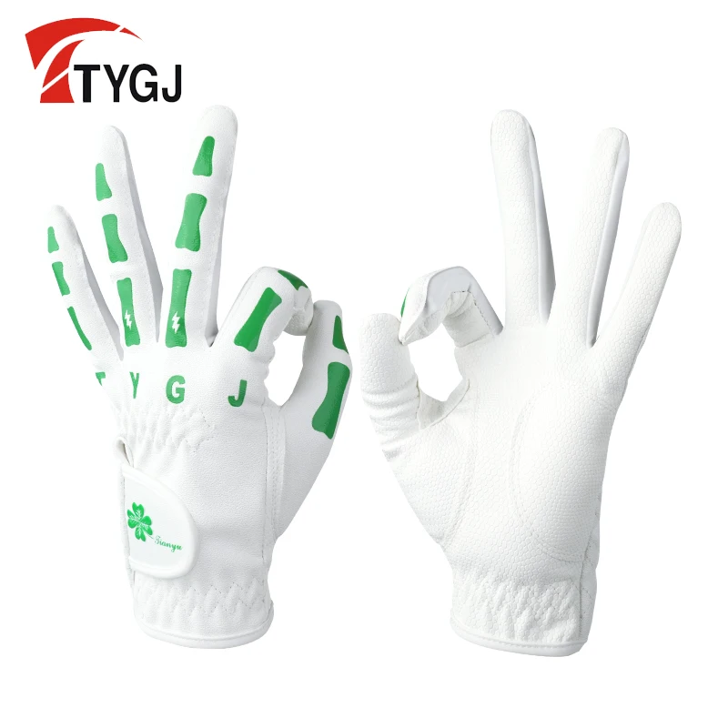 Nuevos guantes de golf para mujer, edición coreana con patrón de hueso, transpirables, resistentes al desgaste, antideslizantes, cómodos guantes deportivos para