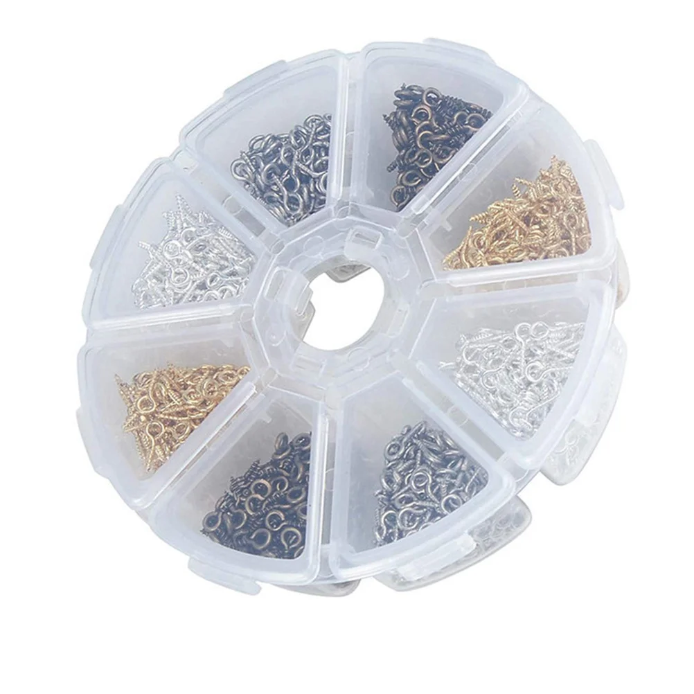 

800 шт., крючки с резьбой для изготовления саморезов, штифты для изготовления ювелирных изделий, фурнитура смешанного цвета