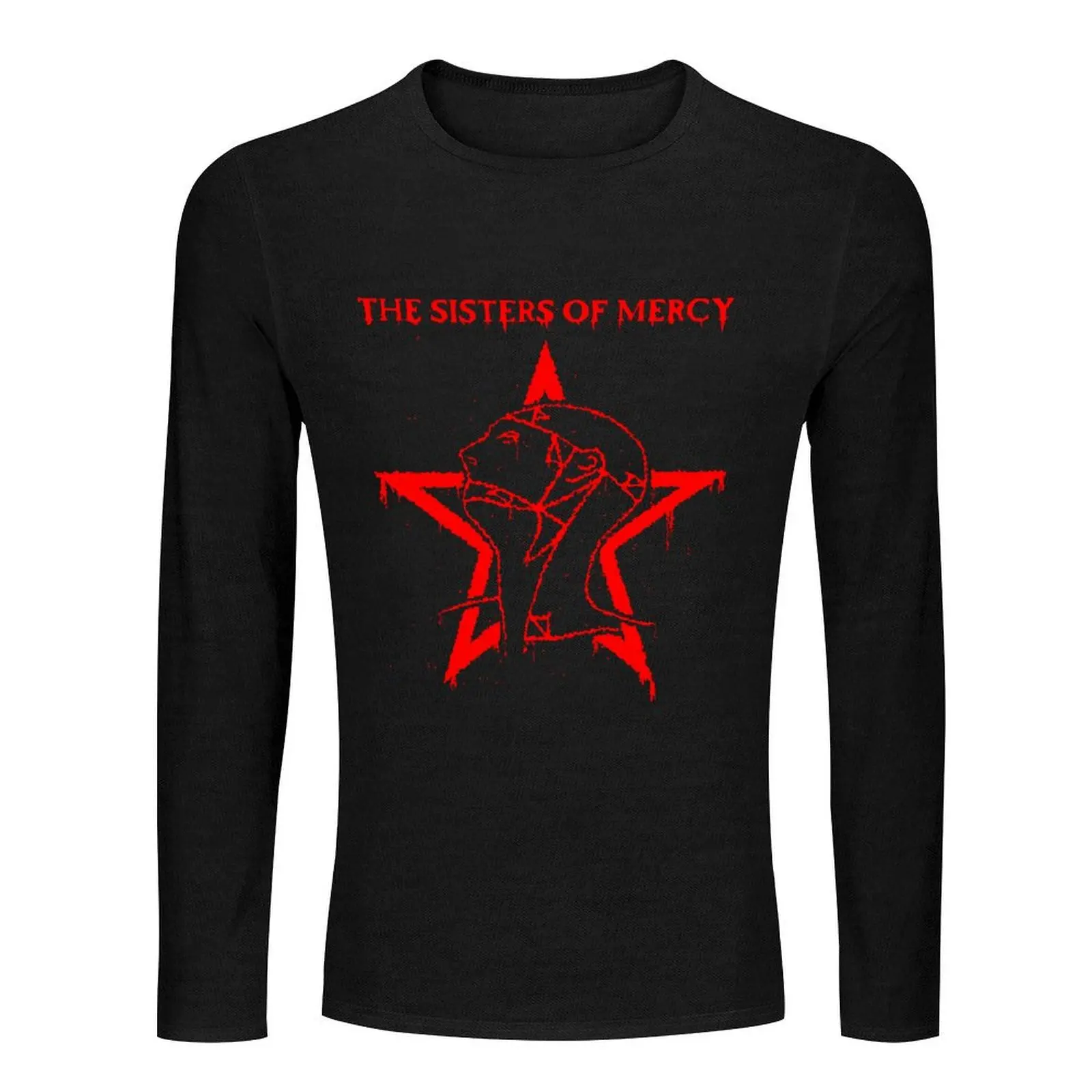 The Sisters of Mercy Blood Splatter Design Long T-Shirt t-shirts man sports fan t-shirts Anime t-shirt mens cotton t shirts