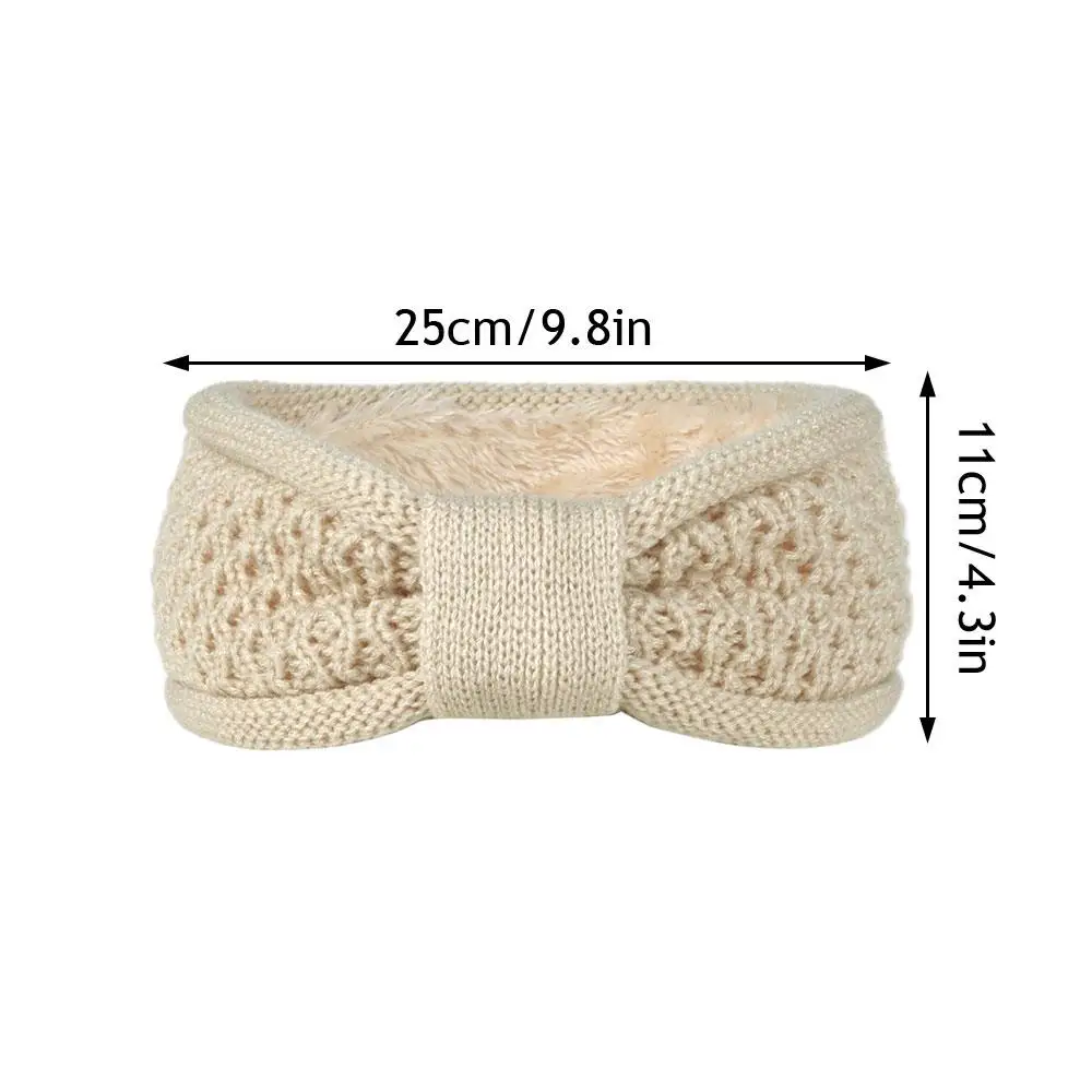 Gruby, szydełkowy turban, opaska na głowę z falowanymi brzegami, kokardami, skręcana opaska do włosów, pluszowa, dzianinowa opaska na głowę, akcesoria do włosów, szeroka osłona na głowę.