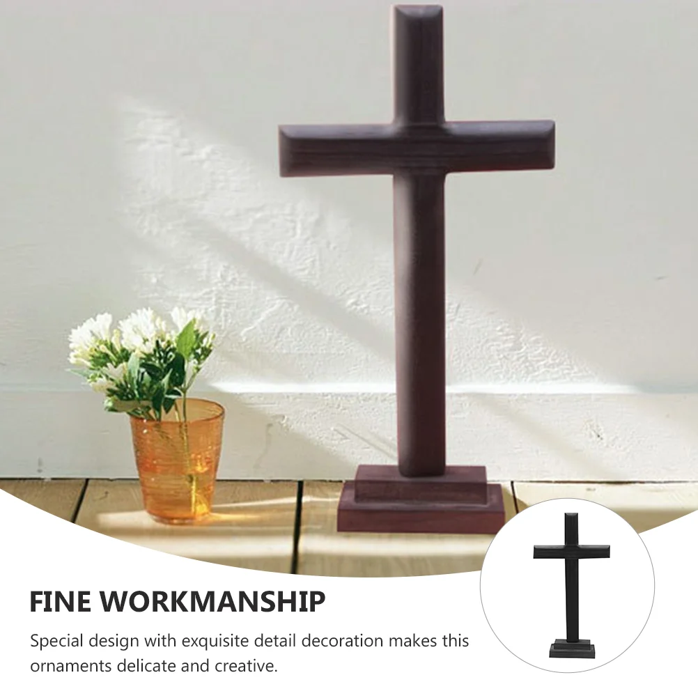 

Crafts Decor Cross Christian Ornamentation Wooden Prayer Adornments Wall Hanging Black Shaped