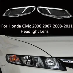 For Honda Civic 2006 2007 2008-2011 front Car Headlight Cover Lens Shell Lampcover Lampshade Headlamp Light mask