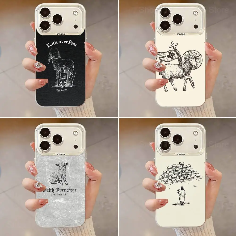 

Lamb Belief Christian Phone Case For iPhone 17,16,13,12,X,11,15,14,Pro,Max,Plus,SE4,Air,Mini White IMD HD Matte