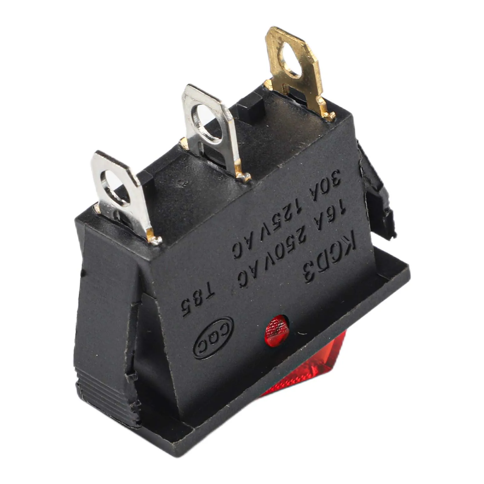 KCD3สวิตช์เปิด-ปิด3Pin DPST พลาสติกและโลหะรถเรือโยก15A20A เครื่องใช้ไฟฟ้า250V125VAC 31x14x32มม. สีแดง