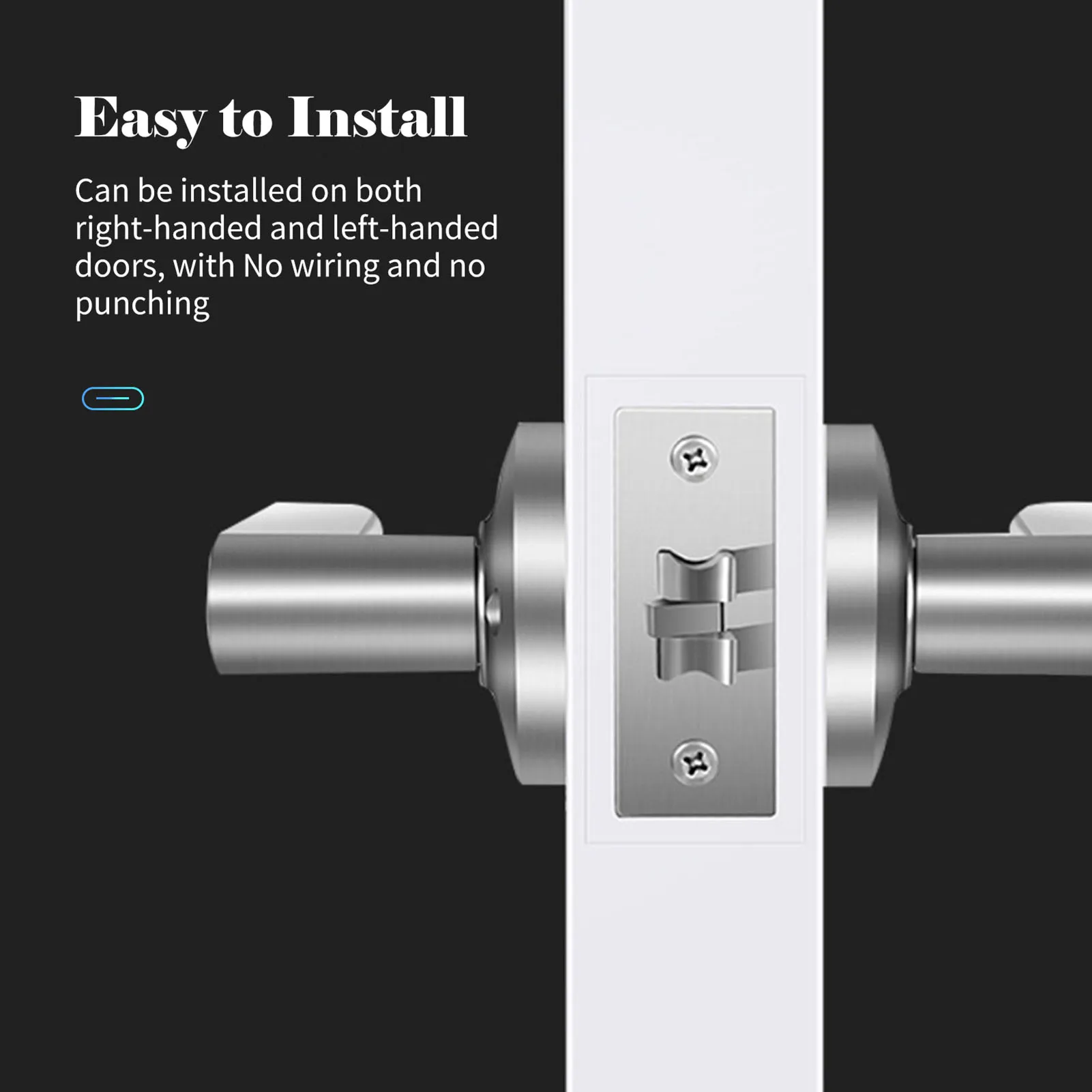 30 Groups Fingerprint Door Lock Smart Door Knob Gate Locks Left Right Open Door Lever Lock Set for Home Interior Door Bedroom