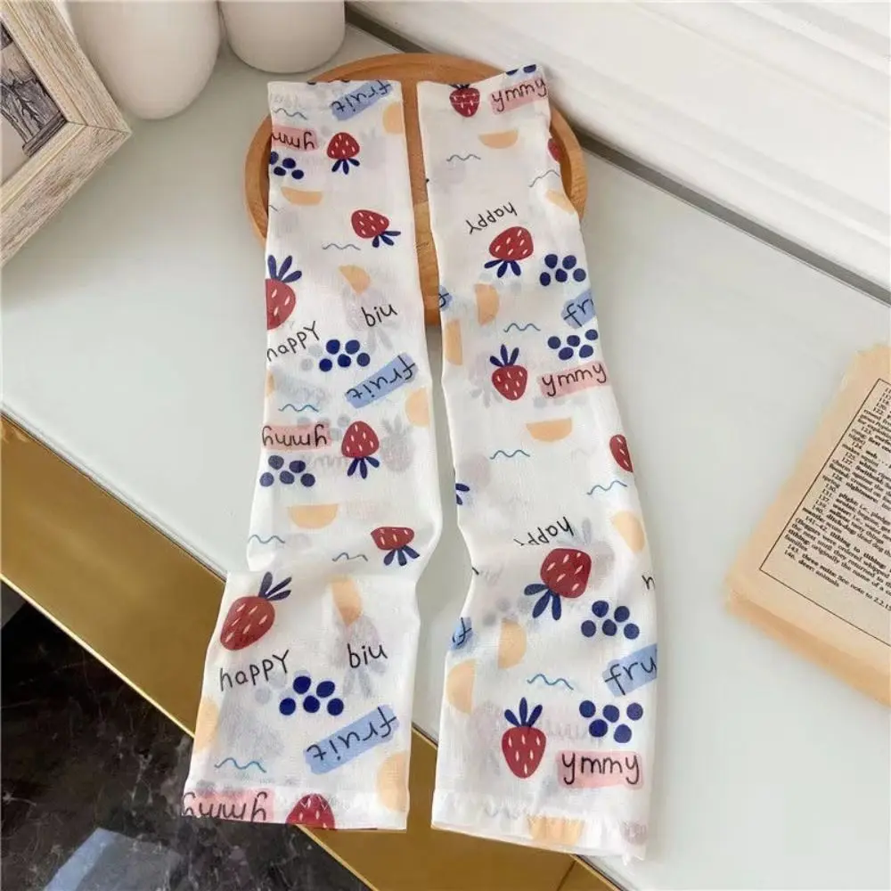 Anti-UV Ice Sleeve Portable Floral Loose Version Long Gloves Sun Protection Breathable Sunscreen Sleeves