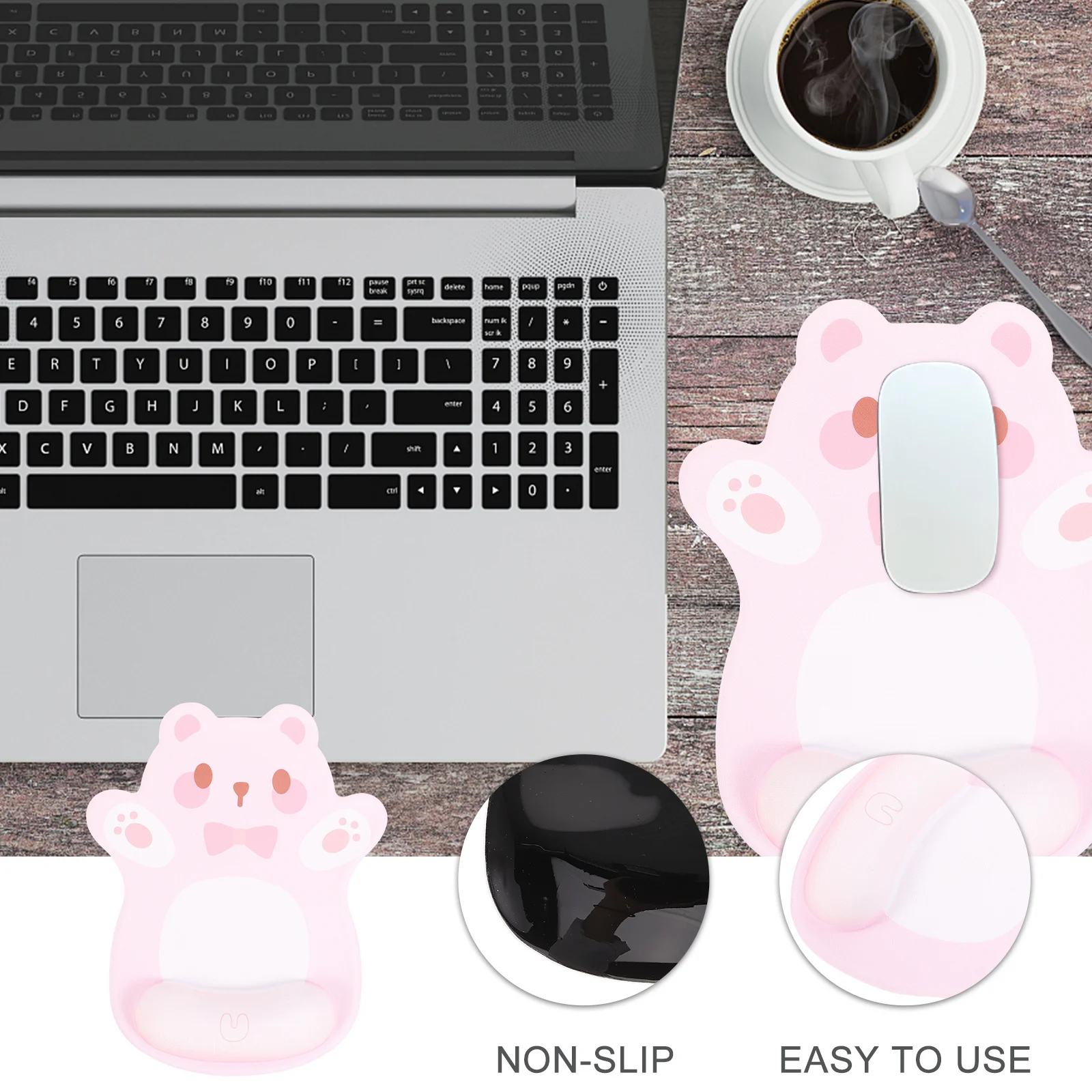 

Эргономичный коврик с поддержкой запястья, большая нескользящая основа для игрового ноутбука, компьютера, офиса, путешествий, коврик для мыши, поддержка запястья, игры