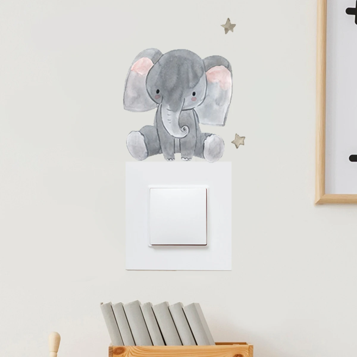 Cartoon Lion Tiger Elephant Deer Switch Sticker Home Wall Switch Decoration Self Adhesive Painting