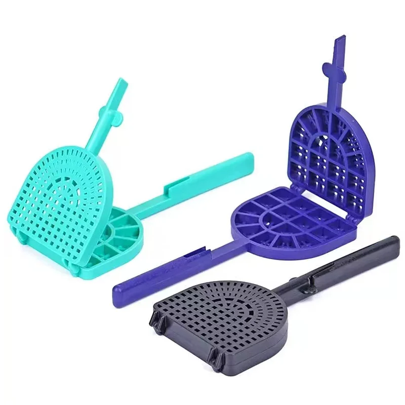 

6 PCS Dental Tooth Washing Racket Denture Wash Tray Porcelain Teeth Cleaning Polishing Plate Dental Veneers Tool Materials