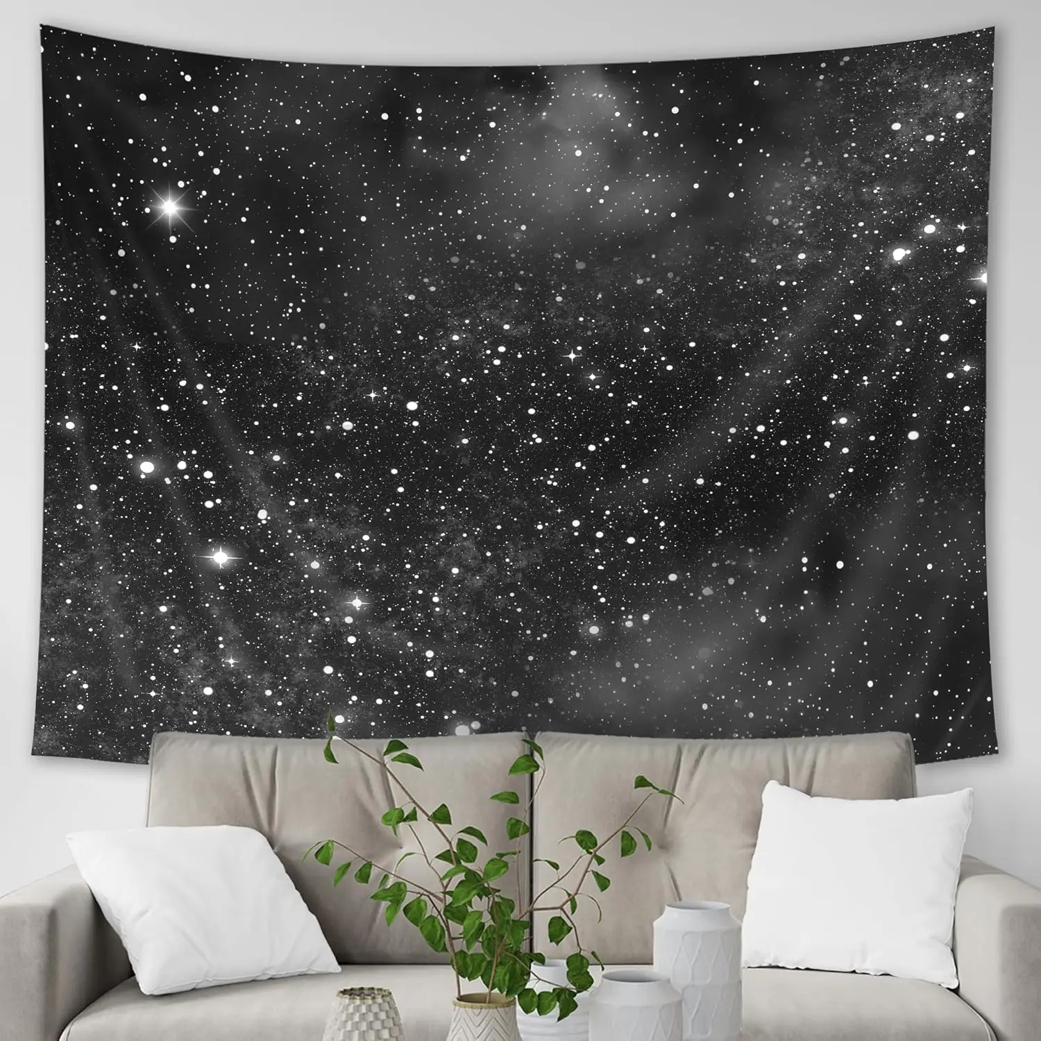 Black Starry Shining Galaxy Universe Space Cosmic Fantasy Texture for Women Men Art Hanging Bedroom Living Room Dorm Wall