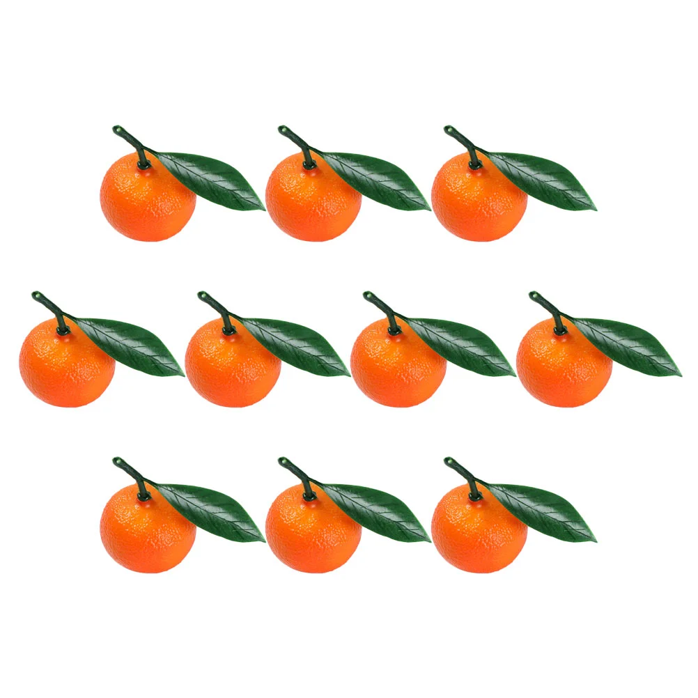 10 Pcs Fruit Decorative Fake Fruits Model Prop Lifelike Decorations Scene Adornment Pvc Imitation Oranges
