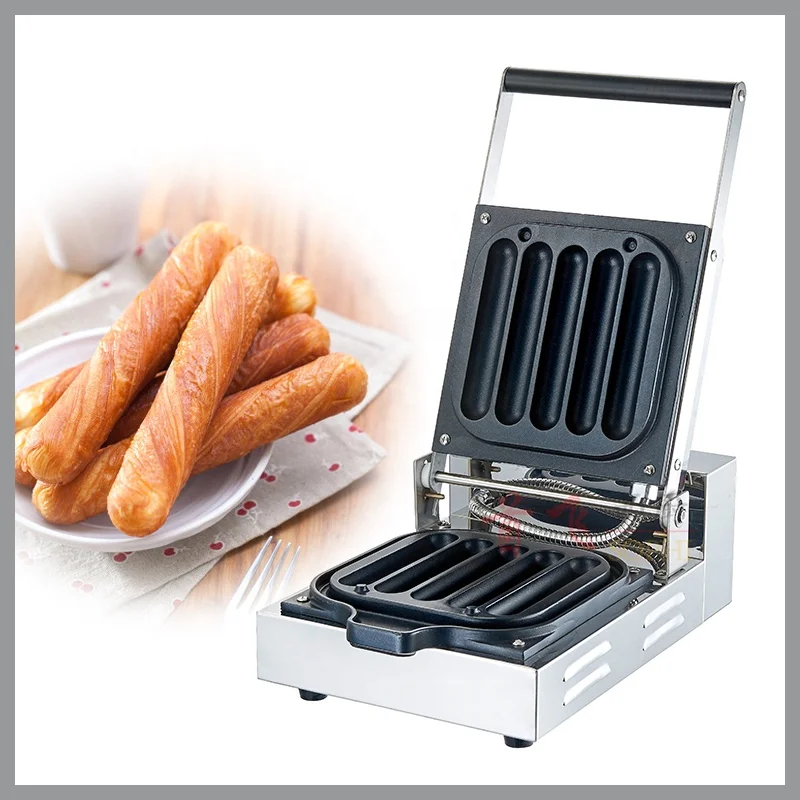 Commercial 220V French Muffin Corn Dog Machine Non-stick 6 Sticks Waffle Stick Maker