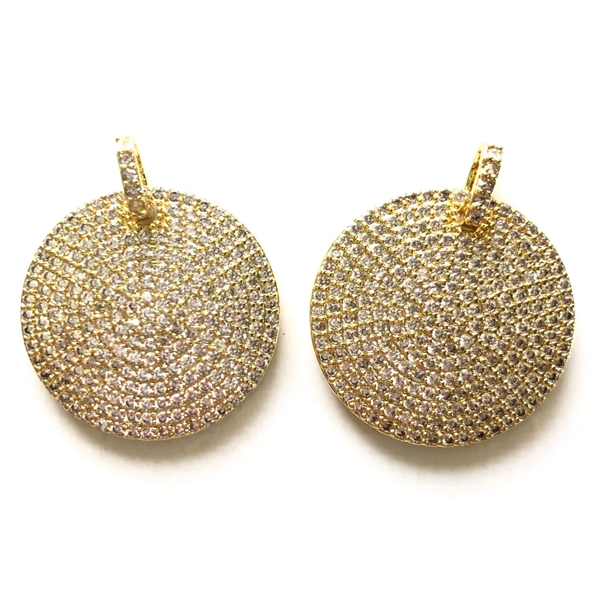 5pcs Fashion Round Charms for Women Bracelet Men Necklace Making Bling Trendy Pendant Handmade Craft Jewelry Accessory Wholesale