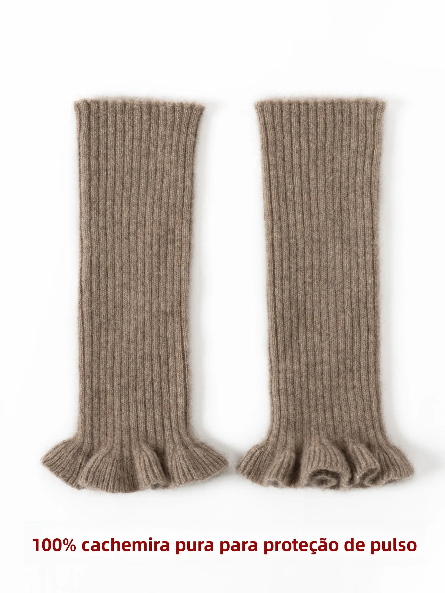 100-pure-cashmere-sleeve-covers-women's-long-warmth-protection-hand-warmer-faux-sleeve-wood-grain-knitted-sweater