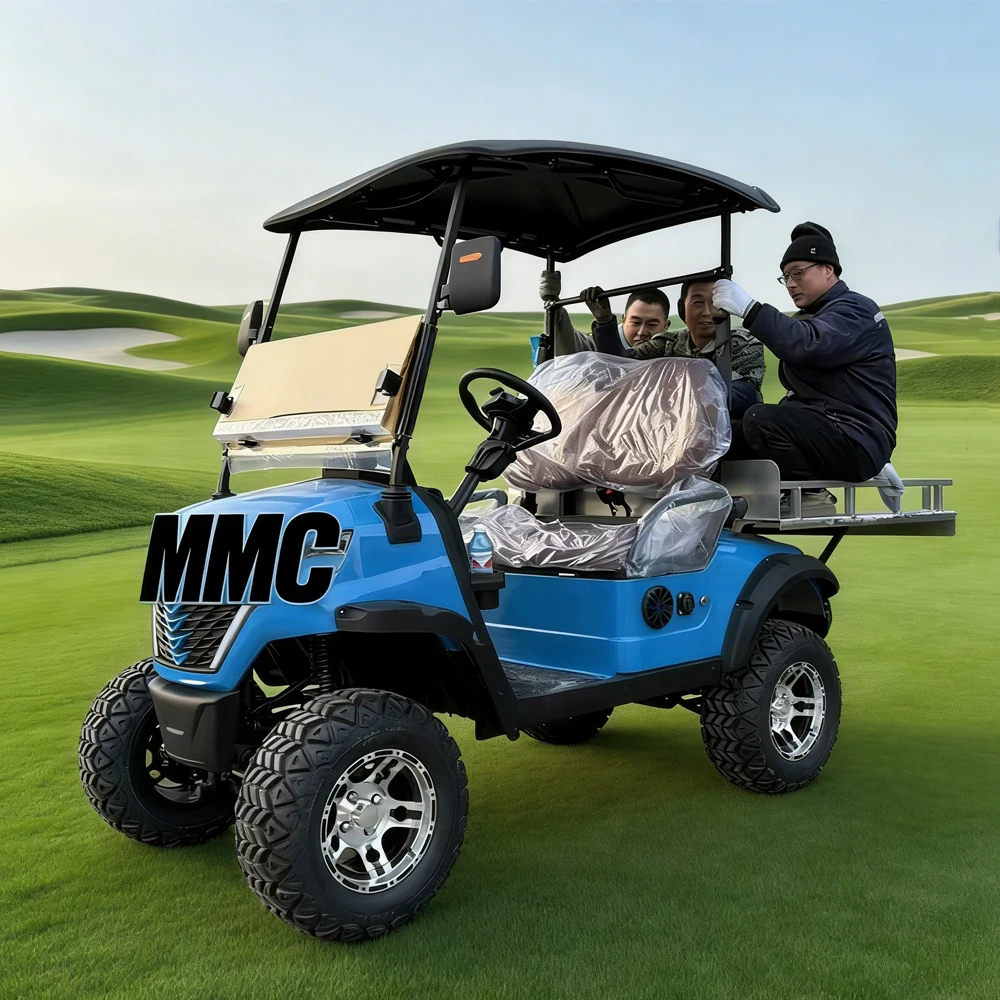 2 Passenger with Rear Cargo Box 4 Wheel Drive Electric Golf Carts Optional Off Road Tires Electric Car Street Legal Golf Cart