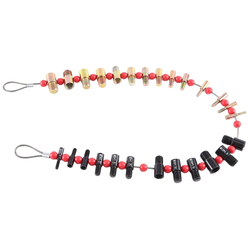 مجموعة مدقق الجوز والترباس ، مدقق حجم الخيط القابل للفصل ، فولاذ كربوني ، مقاييس مترية 14 "12" ، 26 مجموعة