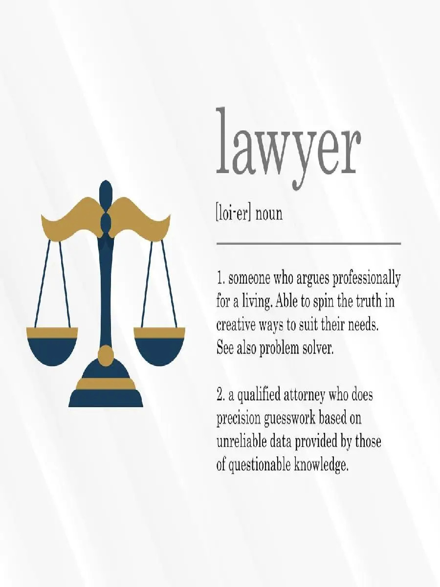 Funny Lawyer Definition Poster  Humorous Legal Profession Quote Print Wall Art Decor for Office Culture Collection