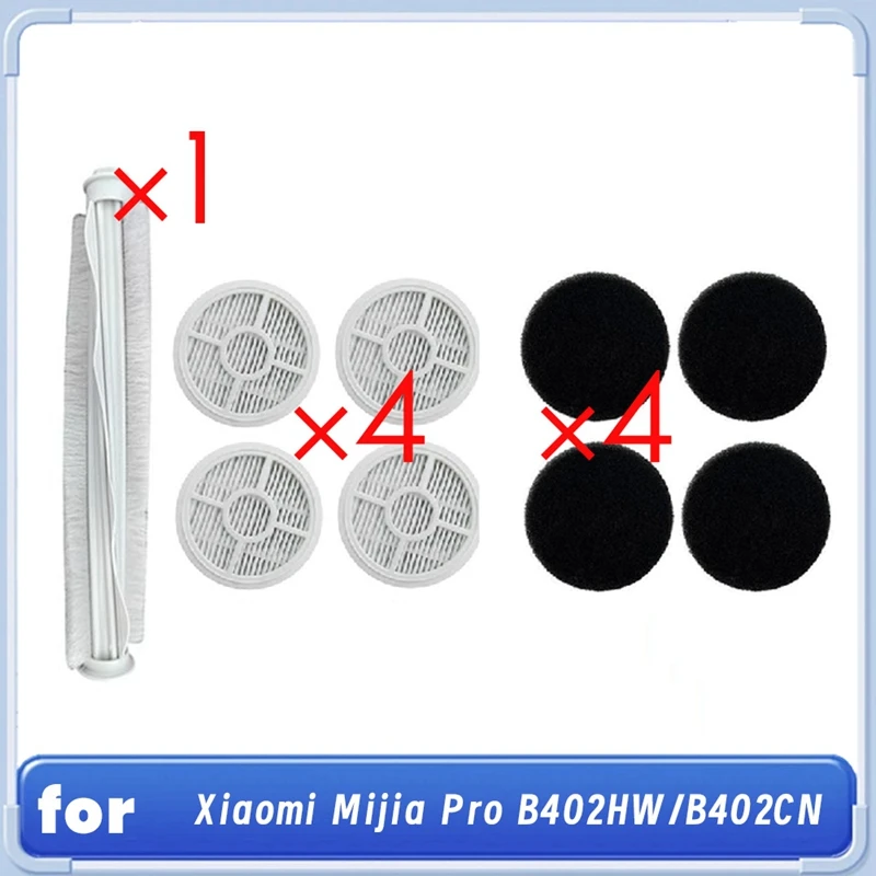 

T02C-9PCS основная щетка, фильтр и комплект губок для Xiaomi Mijia Pro B402HW B402CN, аксессуары для пылесоса для удаления клещей